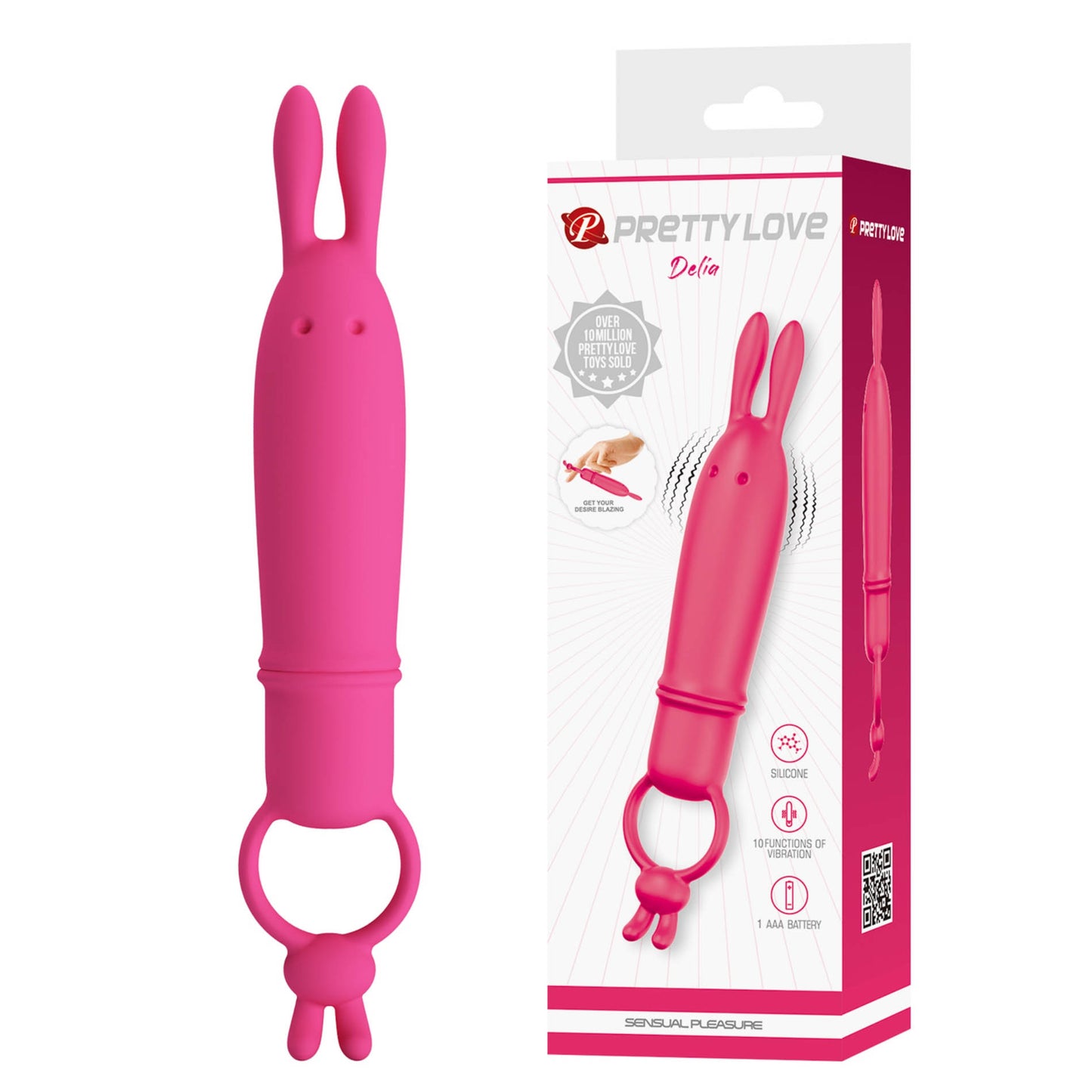 PRETTY LOVE Delia mini vibratorius su zuikio ausytėmis