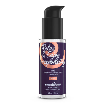 Dvipusis violetinis dildo „Crushious“ (27 cm) su 50 ml lubrikantu – produkto detalės
