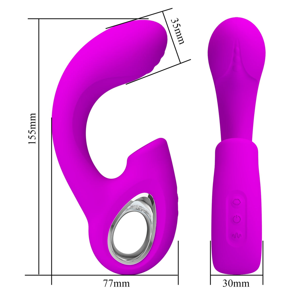 PRETTY LOVE Sibel vibratorius G taško ir klitorio stimuliacijai – produkto detalės