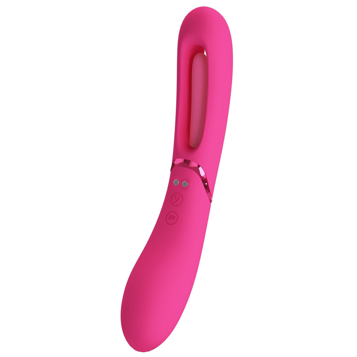 ROMANCE Lexie dvipusis vibratorius su judančiu liežuvėliu – produkto detalės