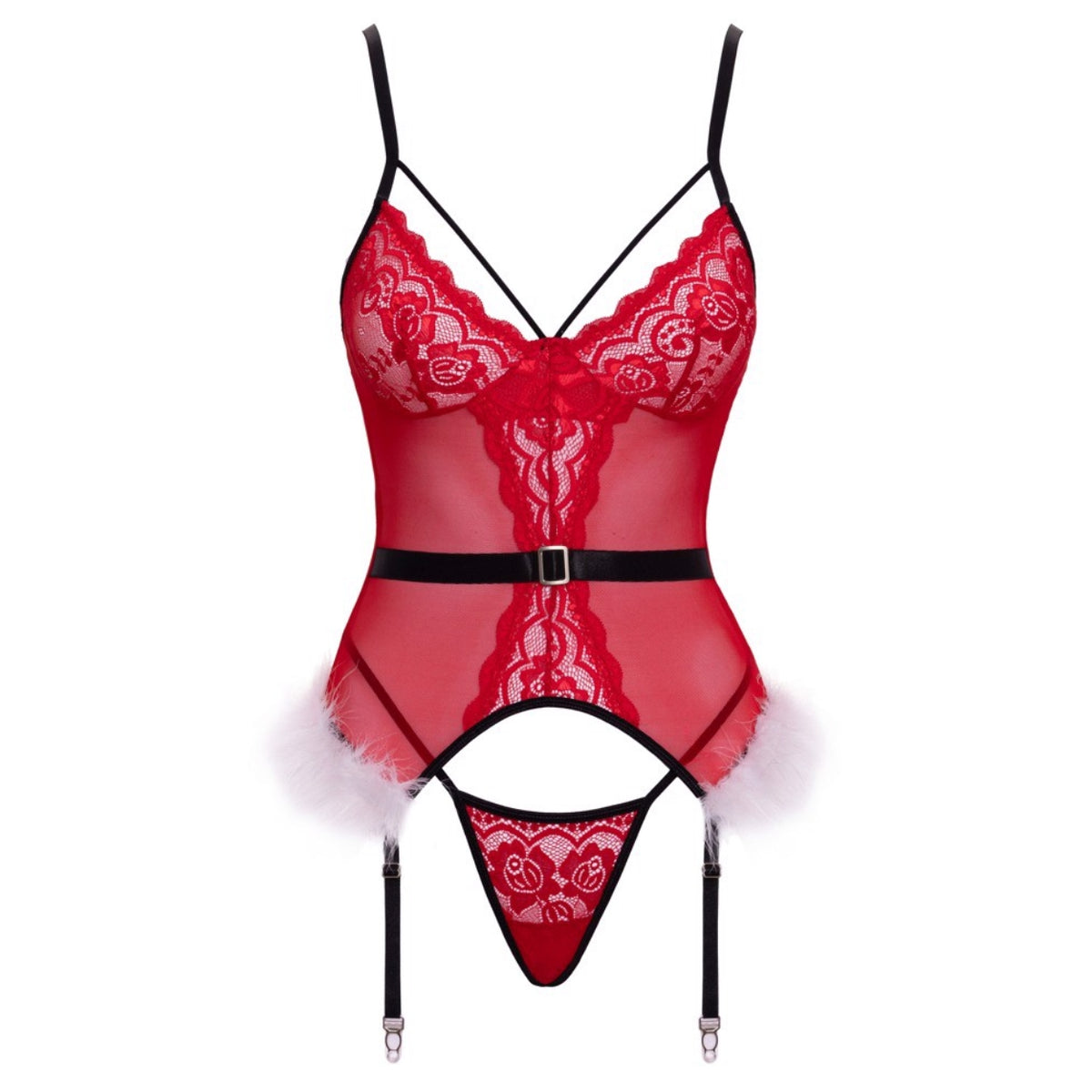 Ziemassvētku korsete ar stringu biksītēm Cottelli Lingerie X-Mas (S/M)
