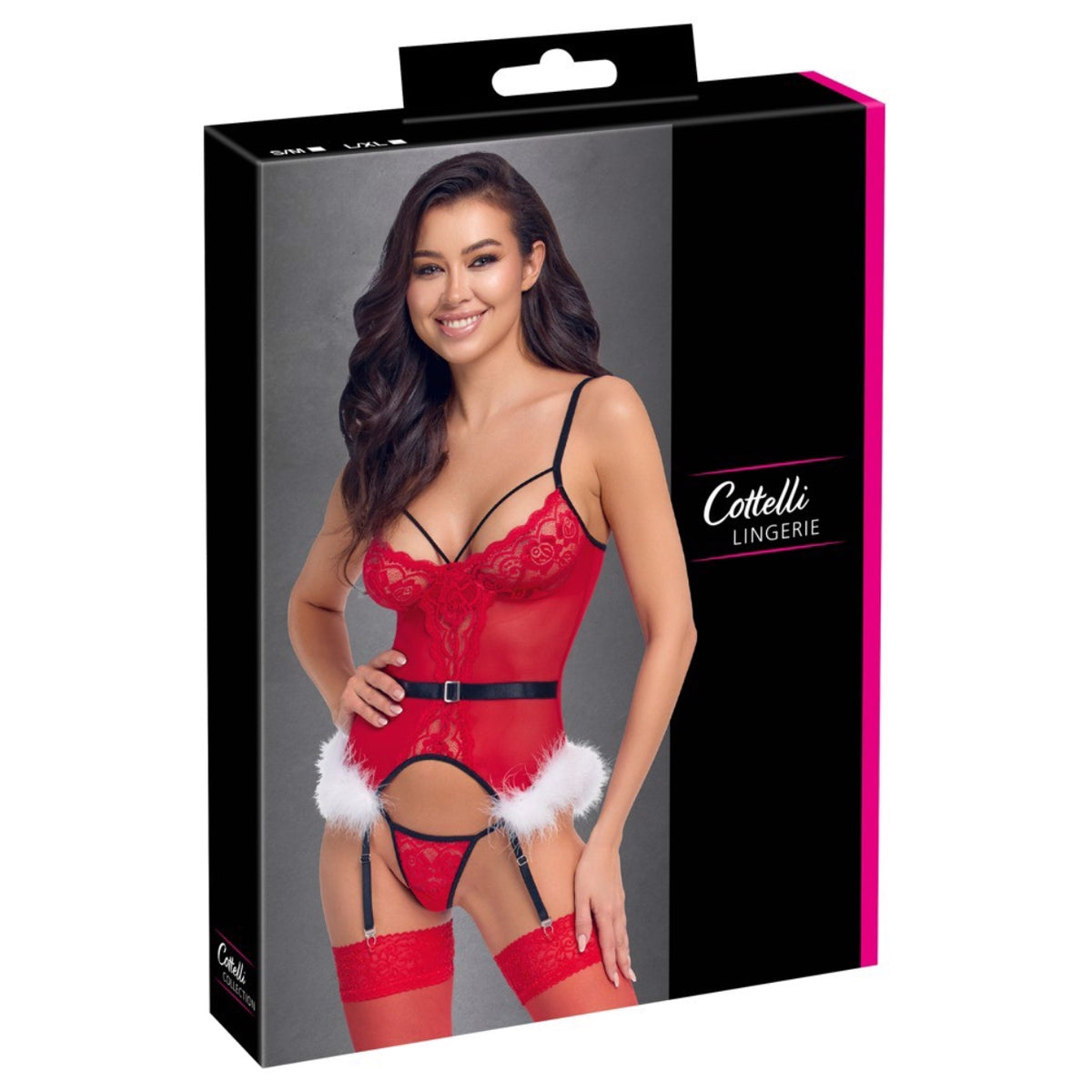 Ziemassvētku korsete ar stringu biksītēm Cottelli Lingerie X-Mas (S/M)