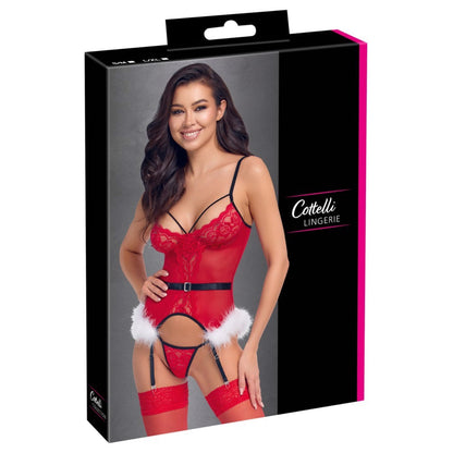 Ziemassvētku korsete ar stringu biksītēm Cottelli Lingerie X-Mas (S/M)