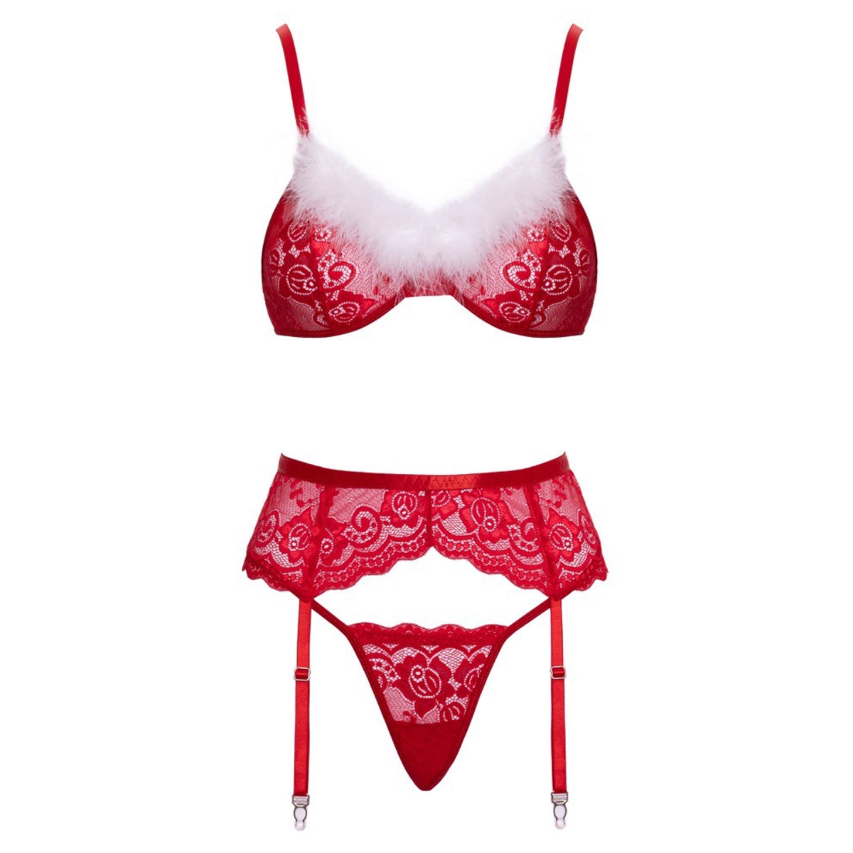 Ziemassvētku apakšveļas komplekts ar zeķturiem Cottelli Lingerie X-Mas (S/M)