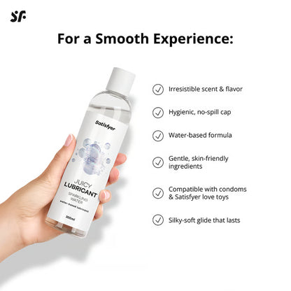 Satisfyer Sparkling Water vandens pagrindo lubrikantas su dilgčiojimo efektu (300 ml) – papildomas vaizdas