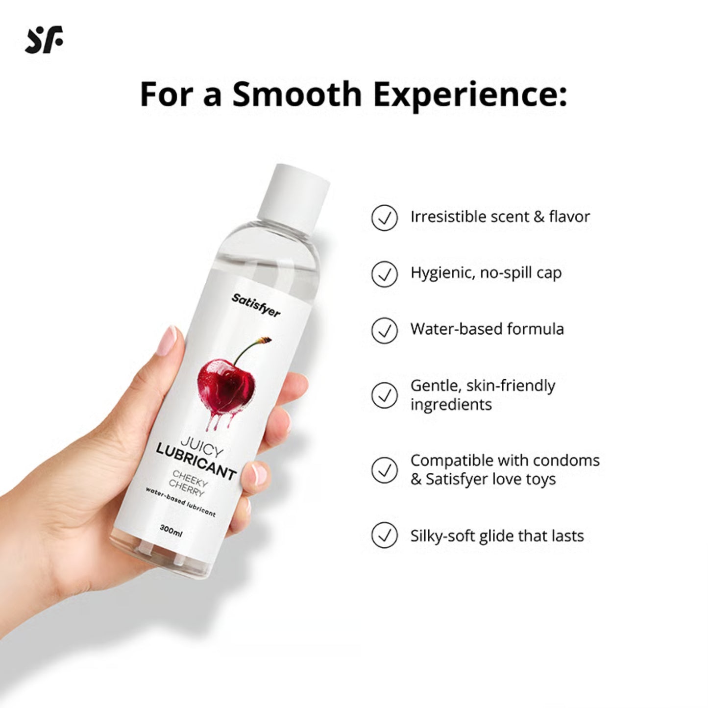 Satisfyer Cheeky Cherry vandens pagrindo lubrikantas (300 ml)