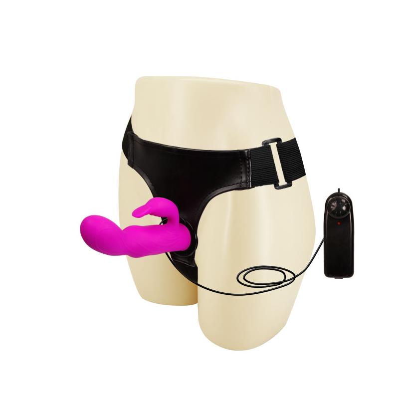 STRAP ON - Ar Rozā Vibratoru-Stimulatoru 15 cm