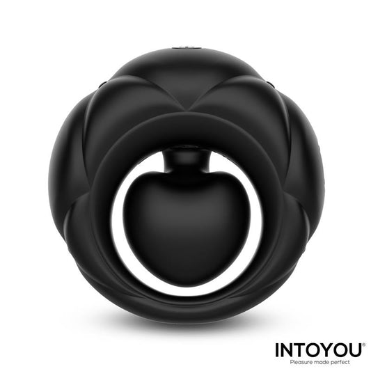Вибрирующее эрекционное кольцо с пультом ДУ и стимуляцией клитора INTOYOU Torus