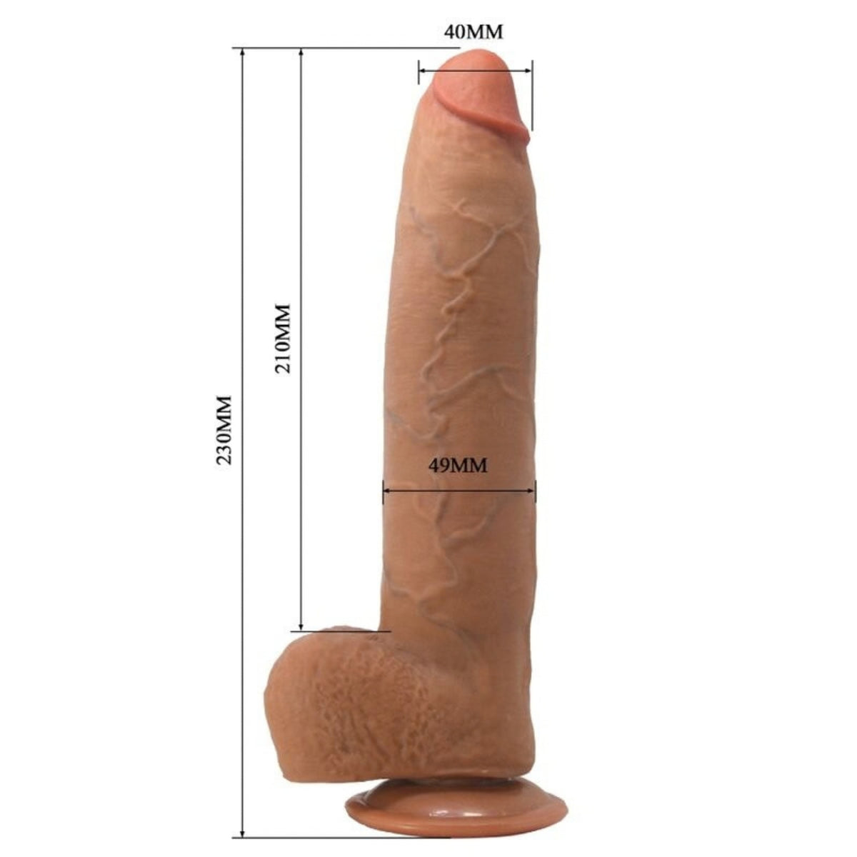 PRETTY LOVE Evander Premium - Reālistisks dildo ar slīdošu ādu 23 cm
