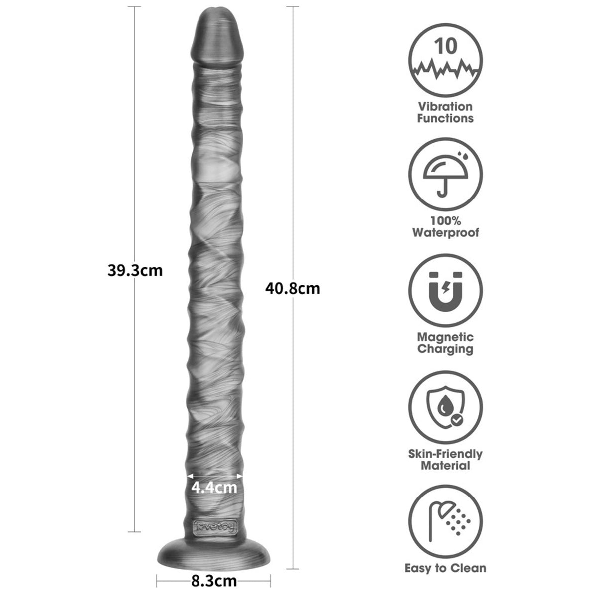 Dildo vibrators (40.8 cm) - LOVETOY Vibrax Slider