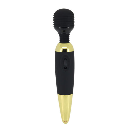 PRETTY LOVE Power Wand Masāžas Vibrators – 25 cm Melns ar Zeltu