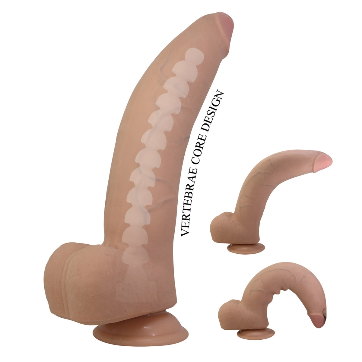 PRETTY LOVE Quinlan Premium - Reālistisks dildo ar slīdošu ādu 26 cm - preces apskats