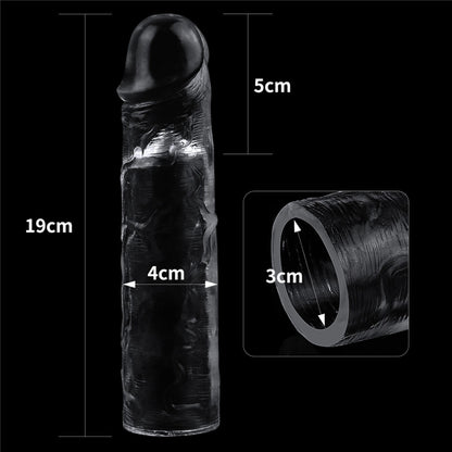Pagarinoša dzimumlocekļa uzmava (+5 cm) - LOVETOY Flawless (preces parametri)