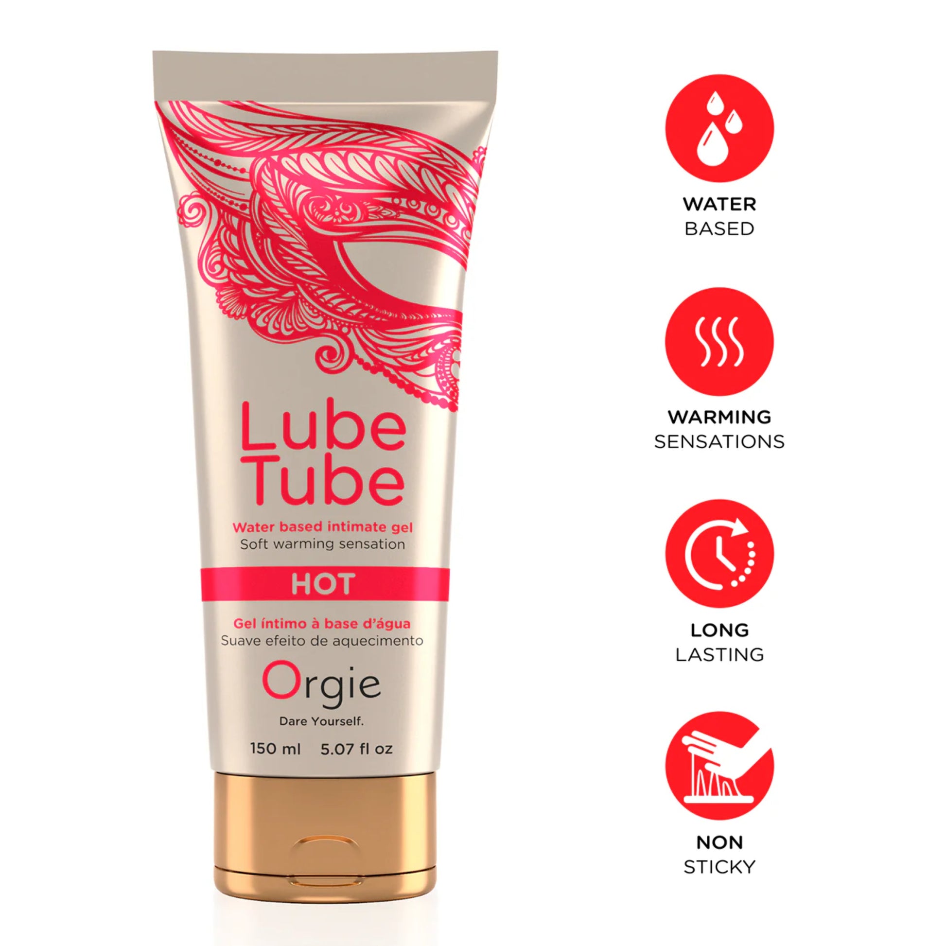 Orgie Lube Tube Hot ūdens bāzes lubrikants ar sildošu efektu (150 ml)
