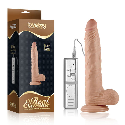 Love Toys - REAL EXTREME Reālistisks vibrējošs dildo 24 cm (3 režīmi)