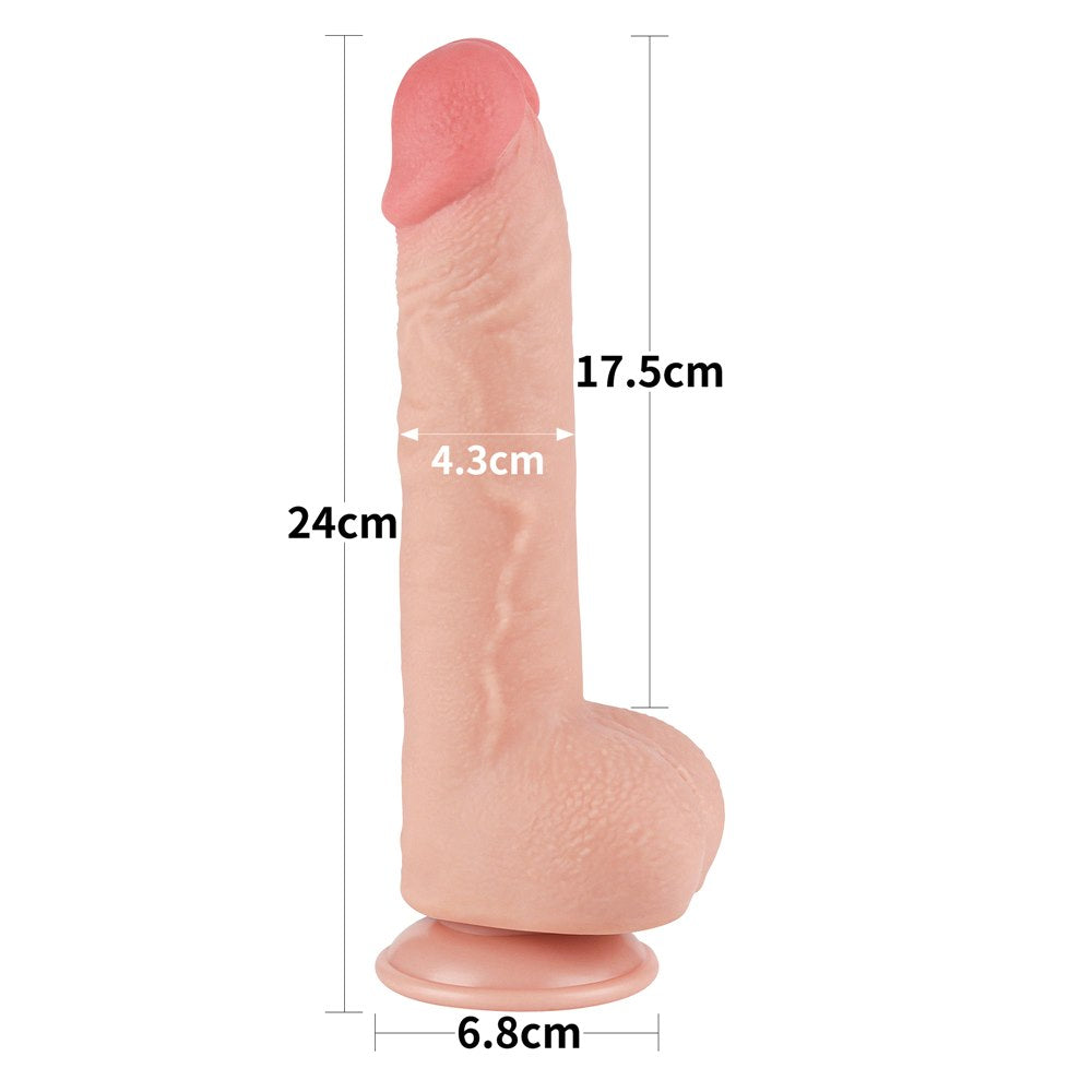 LOVETOY Dildo Sliding-Skin with Double Layer Technology 24 cm