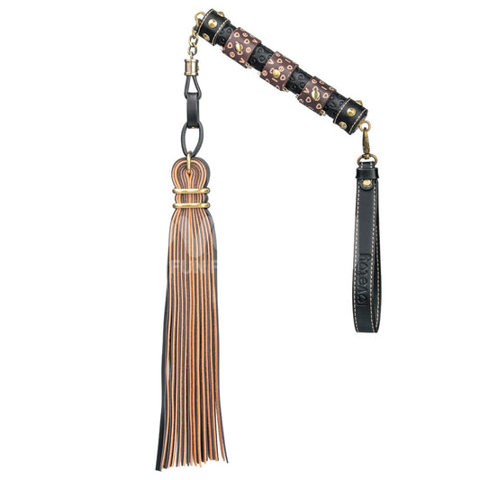 LOVETOY – BDSM Flogger Rebellion Reign 60 cm ar metāla elementiem