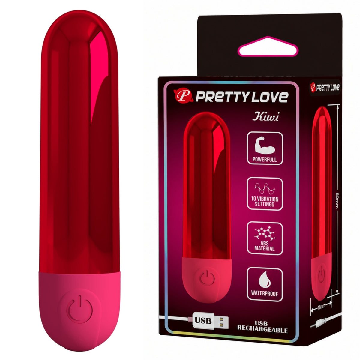 Mini vibrators PRETTY LOVE Kiwi (sarkans)