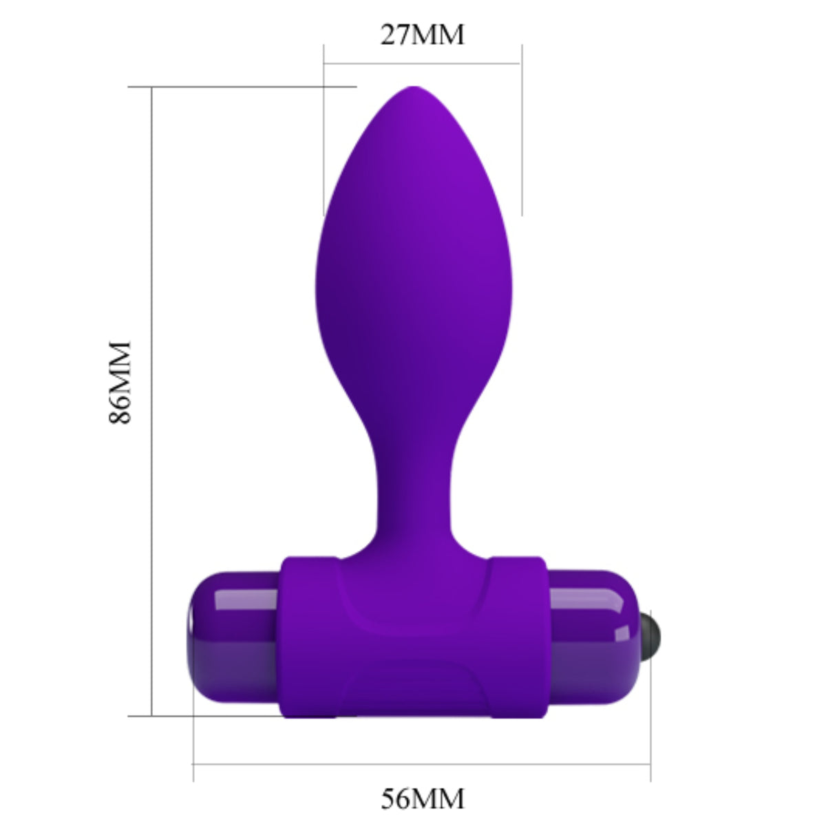 PRETTY LOVE vibruojantis analinis kaištis su 10 režimų – violetinis – produkto detalės