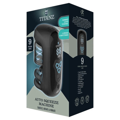 Automatizēts masturbators Titanz Auto Squeeze 3-in-1 (produkta iepakojums)