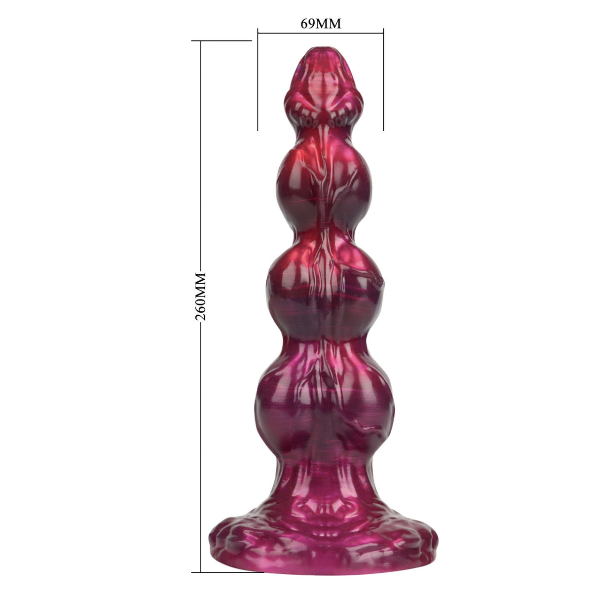 Fantāzijas silikona dildo ar piesūcekni POWER MONSTERS Primal Beastlord (26 cm) - preces izmēri