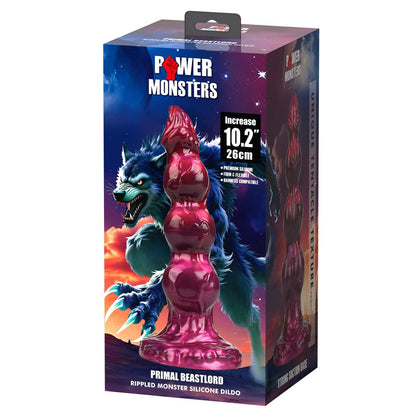 Fantāzijas silikona dildo ar piesūcekni POWER MONSTERS Primal Beastlord (26 cm) - iepakojums