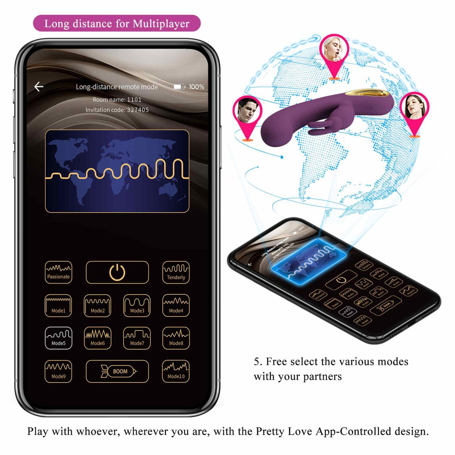 PRETTY LOVE Liam vibrators ar aplikācijas vadību