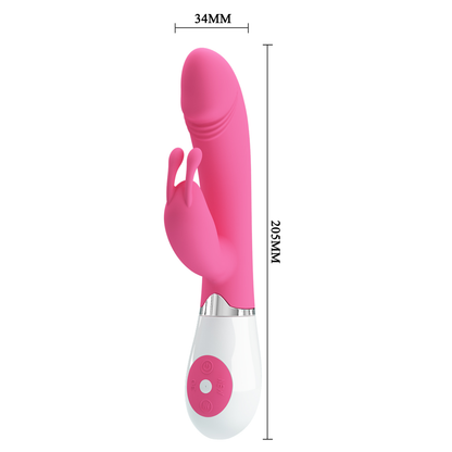 Rabbit vibrators ar klitora stimulatoru PRETTY LOVE Gene, 30 vibrācijas režīmi - preces izmēri