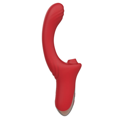 G-punkta vibrators ar klitora sūkšanas stimulatoru BS Magic Wand (sarkans)