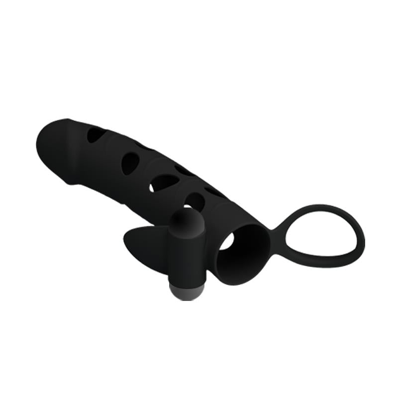 PRETTYLOVE - Cock Sleeve with Vibrator and Clitoral Stimulator