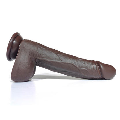 TIBERIO TURBO Dark - Silicone Dildo with Heat, Shake and Rotation Functions with Remote Control 22 cm