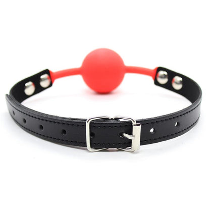 LATETOBED BDSM LINE - Silicone Mouth Gag Black with Red 4 cm