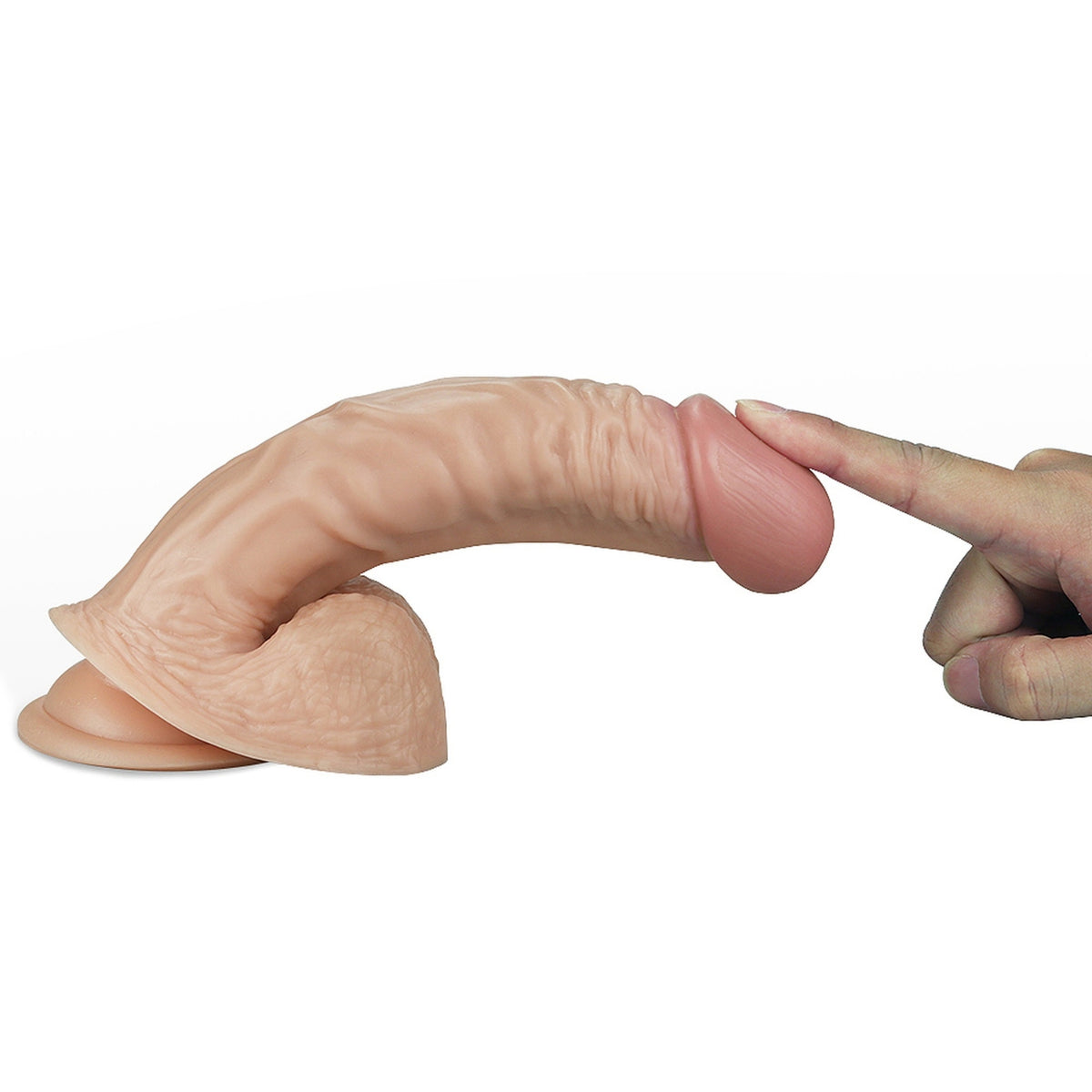 Izliekts dildo ar piesūcekni LOVETOY Real Extreme (21.5 cm) - preces raksurojums