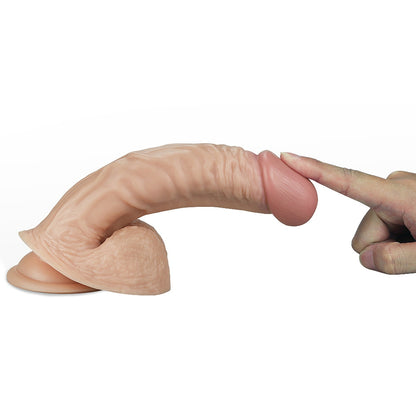 Izliekts dildo ar piesūcekni LOVETOY Real Extreme (21.5 cm) - preces raksurojums