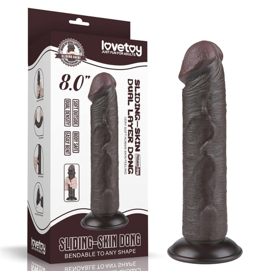 Reālistisks dildo ar slīdošu ādu LOVETOY Dong (20 cm)