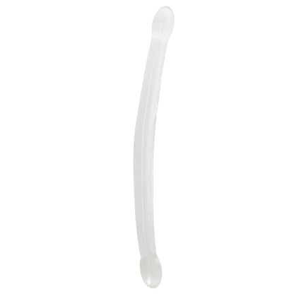 RealRock Crystal Clear divpusējs dildo, caurspīdīgs (42 cm)