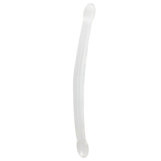 RealRock Crystal Clear divpusējs dildo, caurspīdīgs (42 cm)