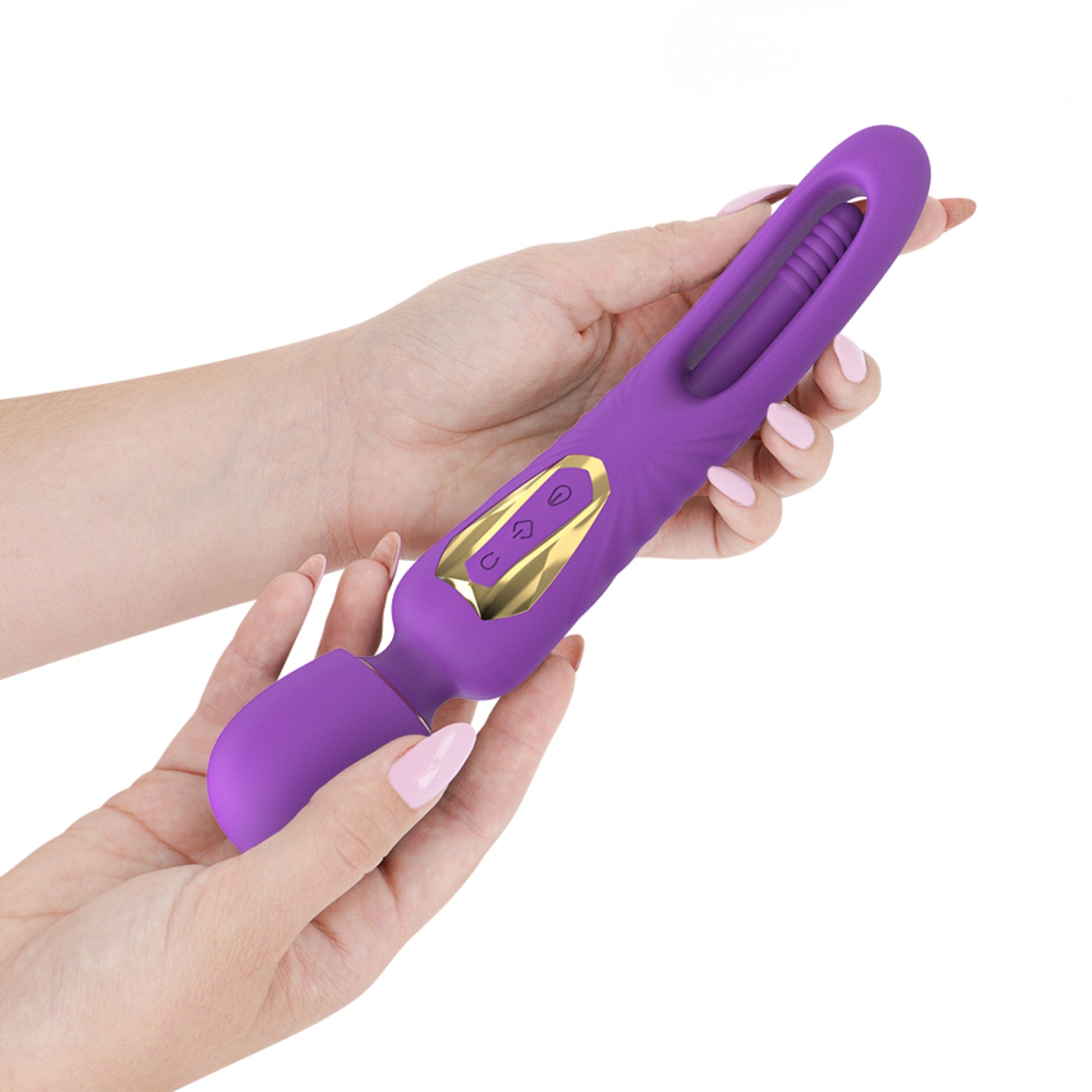 INTENSE Christy divpusējs vibrators ar mēlītes stimulāciju