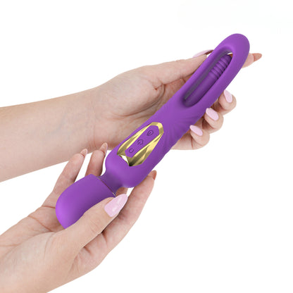 INTENSE Christy divpusējs vibrators ar mēlītes stimulāciju