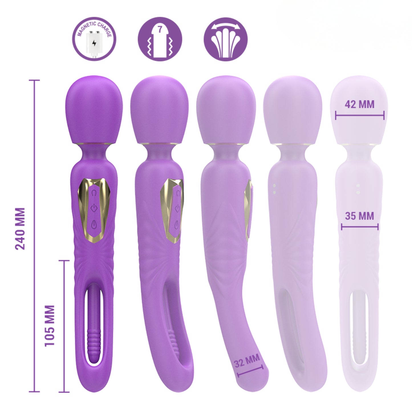 INTENSE Christy masāžas vibrators ar 7 vibrācijas un 10 mēlītes kustību režīmiem