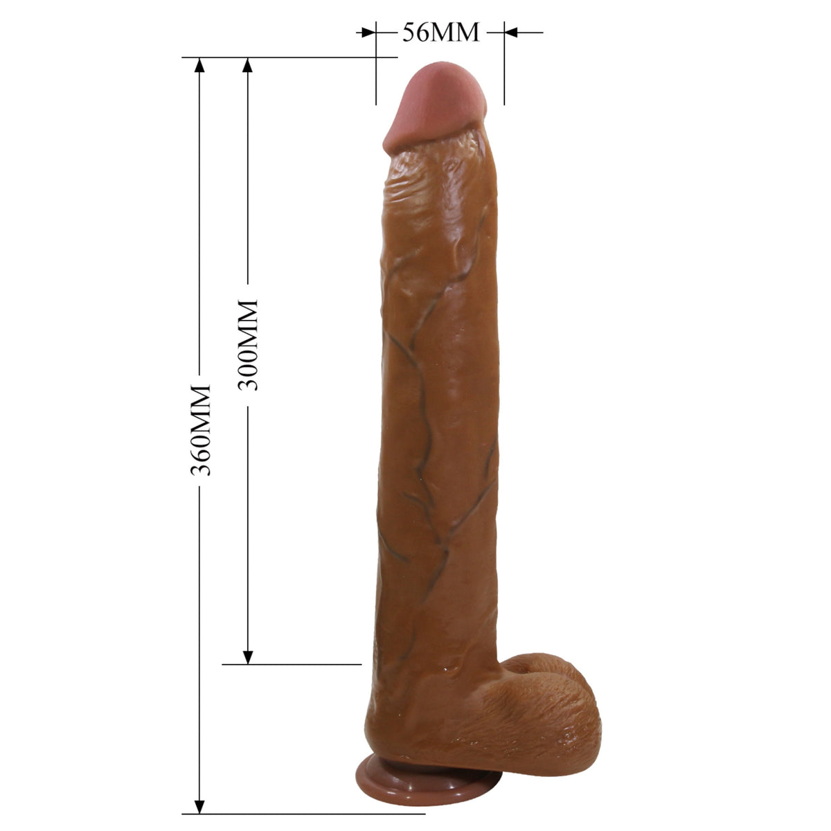 Mīksts, lielizmēra dildo Pretty Love Dany (36 cm) (preces izmēri)