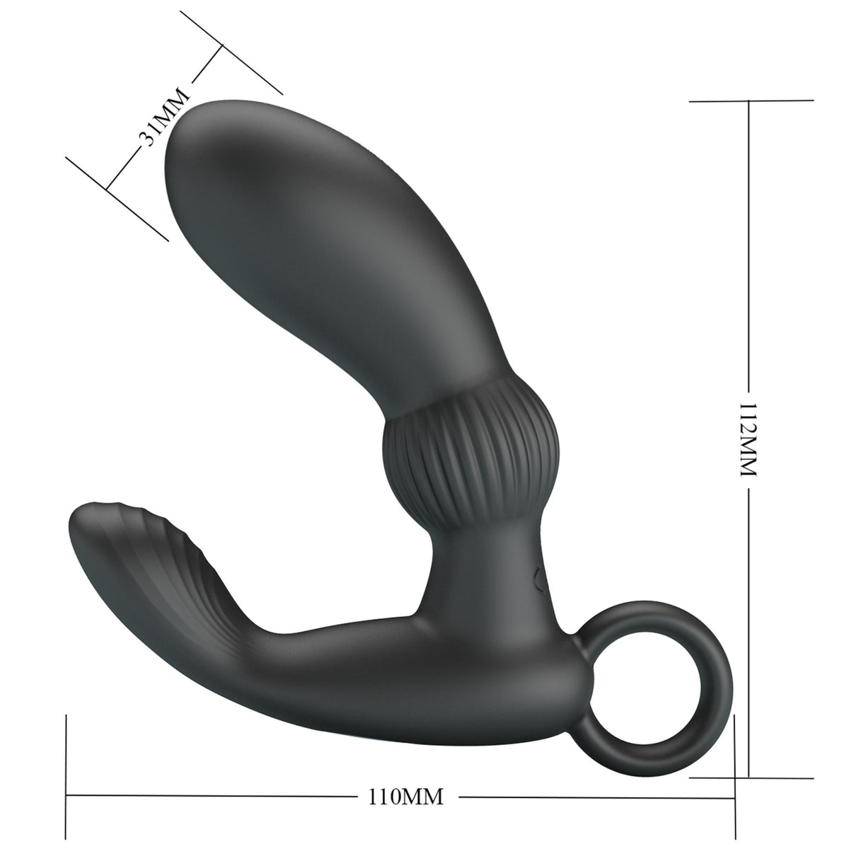 Prostatas vibrators ar 12 vibrācijas režīmiem PRETTY LOVE Cayla (melns) (masiera izmēri)