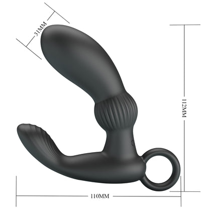 Prostatas vibrators ar 12 vibrācijas režīmiem PRETTY LOVE Cayla (melns) (masiera izmēri)