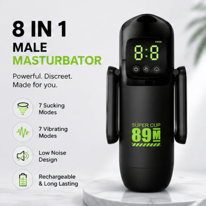 BS SMART daudzfunkcionāls automātiskais masturbators ar 8-in-1 funkcijām