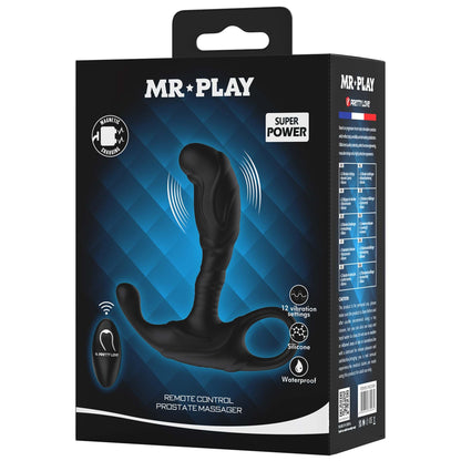 Silikona prostatas masieris ar tālvadības pulti MR PLAY (preces iepakojums)