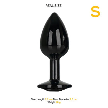 AFTERDARK BLACKGEM BUTT PLUG - Metal Anal Plug with Jewel