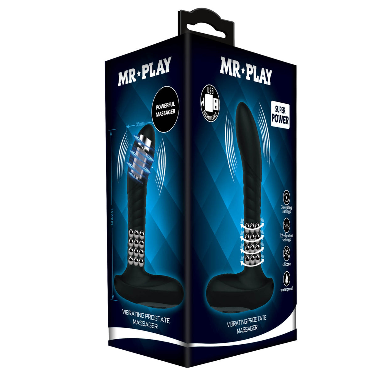 Silikona prostatas stimulators MR PLAY (preces iepakojums - kaste)