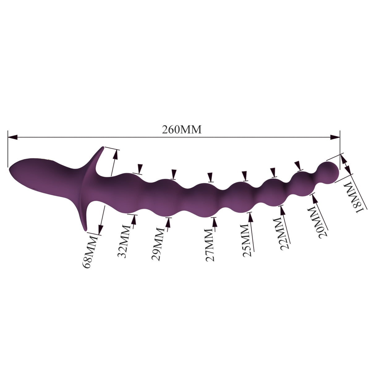 Anālais vibrators PRETTY LOVE Extreme Series Rigdon (26 cm) (preces izmēri)