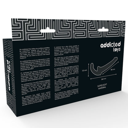 Bezsiksnu strap-on ADDICTED TOYS (melns) (preces kastes aizmugure)