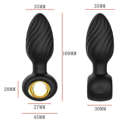 Rotējošs anālais vibrators ar tālvadības pulti BS SMART Aisi (preces izmēri)